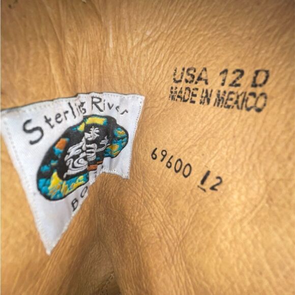 Sterling River CowGirl Cowboys Black/Gray Embroidered Leather Made InMexico - Picture 7 of 7